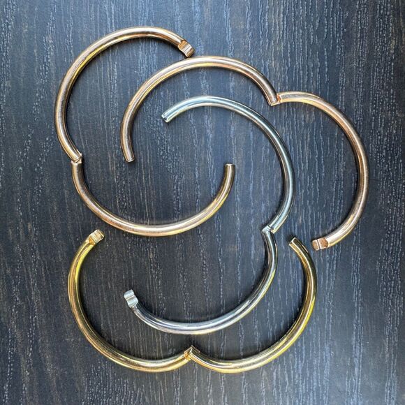 Milor Lot Bangle Bracelets Rope Chain Necklace Silver/ Gold Tone Stainless Steel - Picture 9 of 15